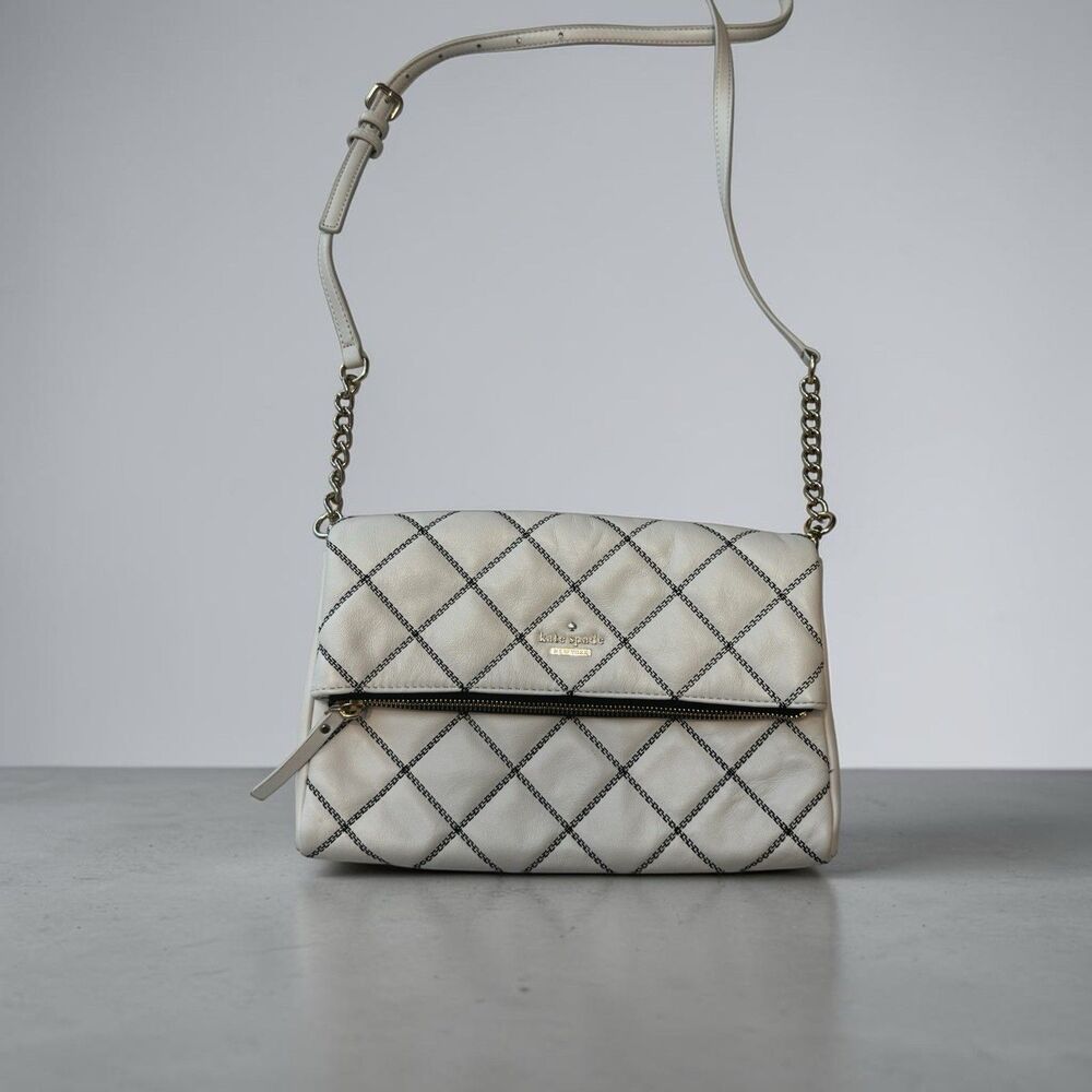 Kate Spade New York White Quilted Emerson Place Marsala Convertible Crossbody
